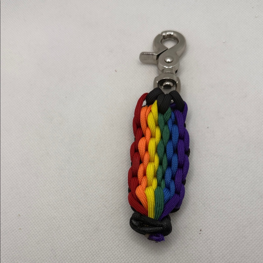 Handmade Rainbow Paracord Keychain